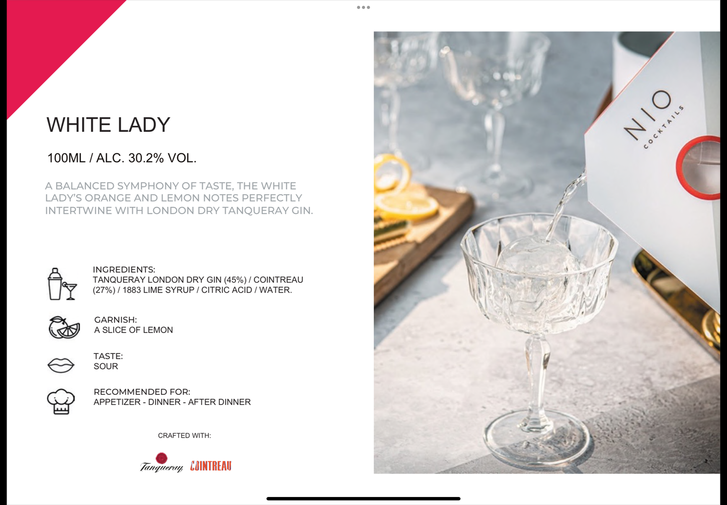 Cocktail clasic și feminin – White Lady în ambalaj NIO, Roses & More