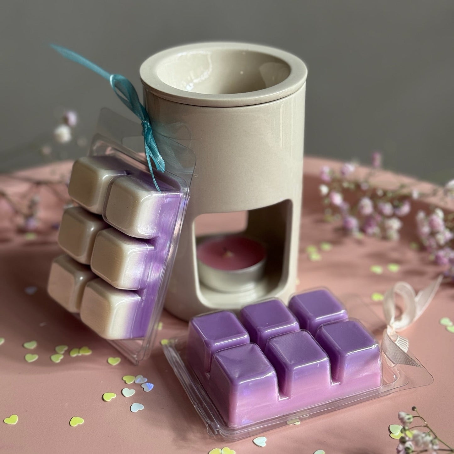 Set Pieces of Lavender cu arzător și 2 tablete wax melts aromă lavandă, Roses & More
