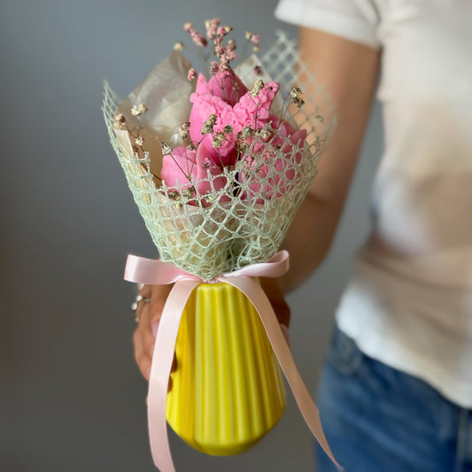 Sweet Bouquet - Vază cu lumânări parfumate flori