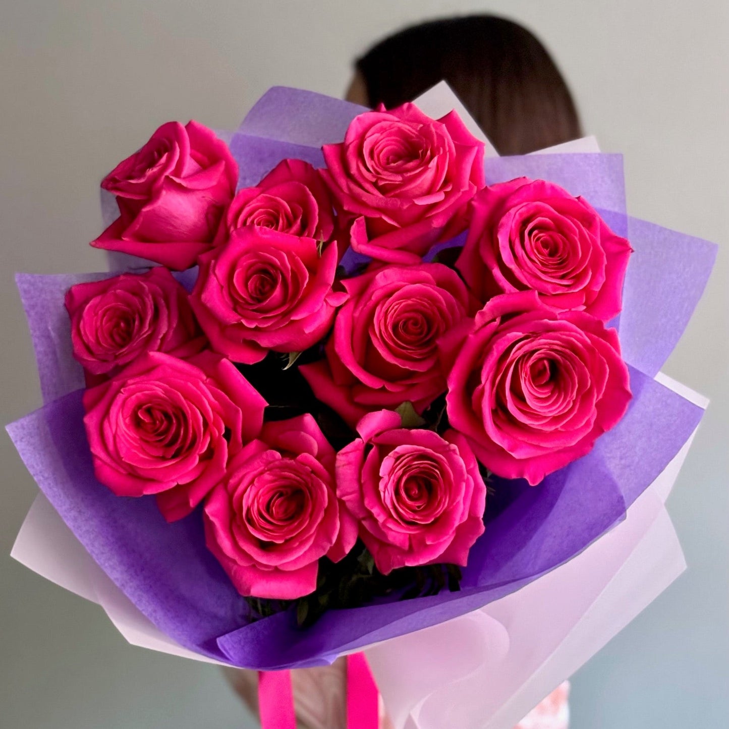 Buchet Pink loyd cu trandafiri clasici