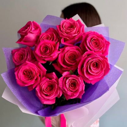 Buchet Pink loyd cu trandafiri clasici